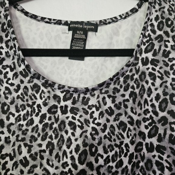 Nanette Lepore Leopard Print Lace Trimmed Tank Top M - Picture 3 of 7